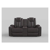 Power Double Reclining Love Seat with Center Console and Power Headrests 9366DB-2PWH