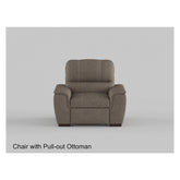 CHAIR W/ PULL-OUT OTTOMAN, GRAY 100% POLYETSER 9858GY-1