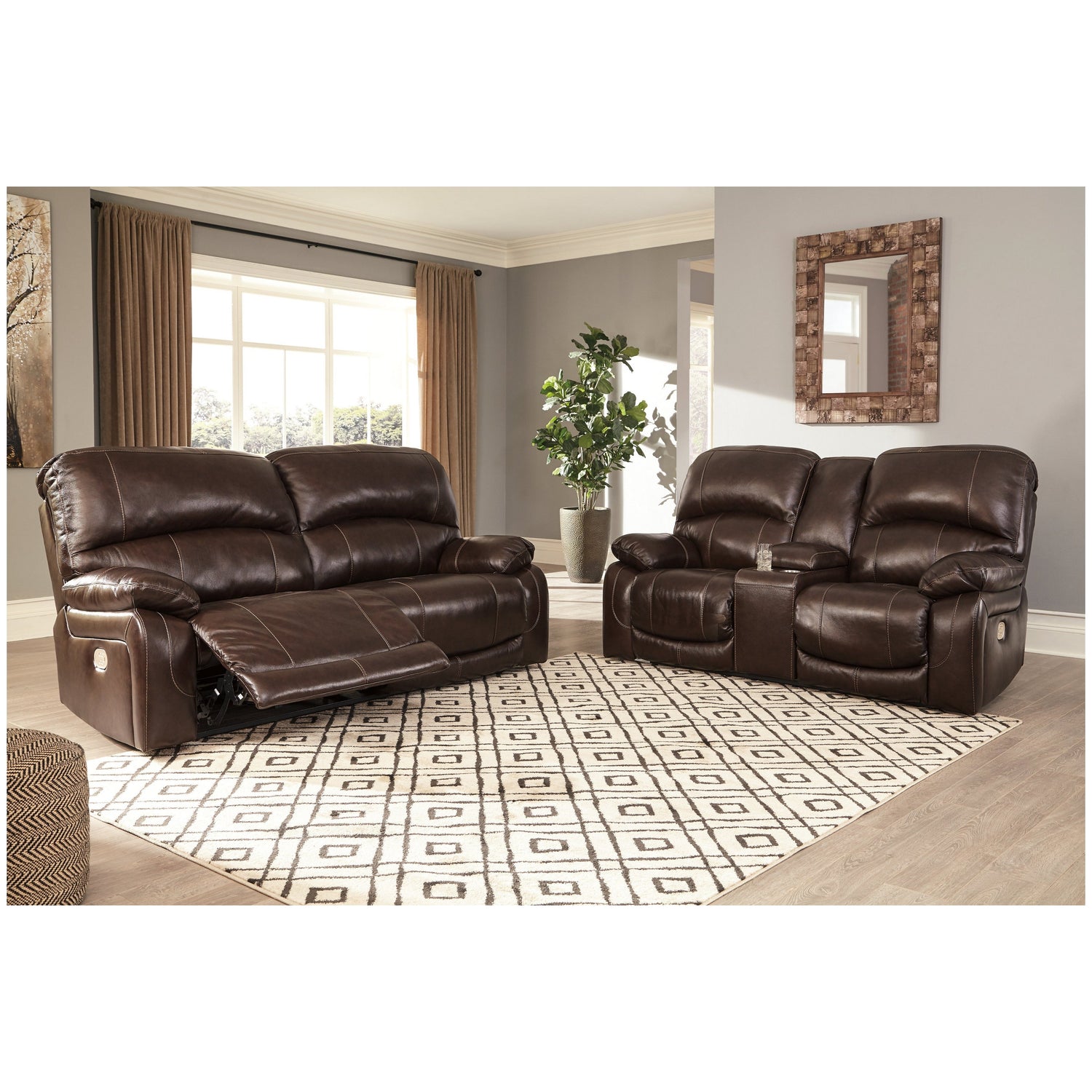 Hallstrung Power Reclining Loveseat with Console