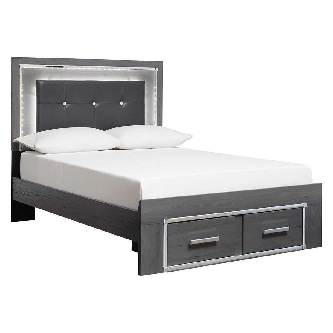 Lodanna Panel Bed with 2 Storage Drawers Ash-B214B5