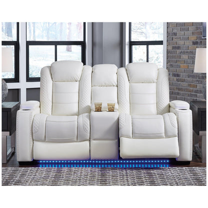 Party Time Power Reclining Loveseat with Console