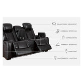 Party Time Power Reclining Loveseat with Console