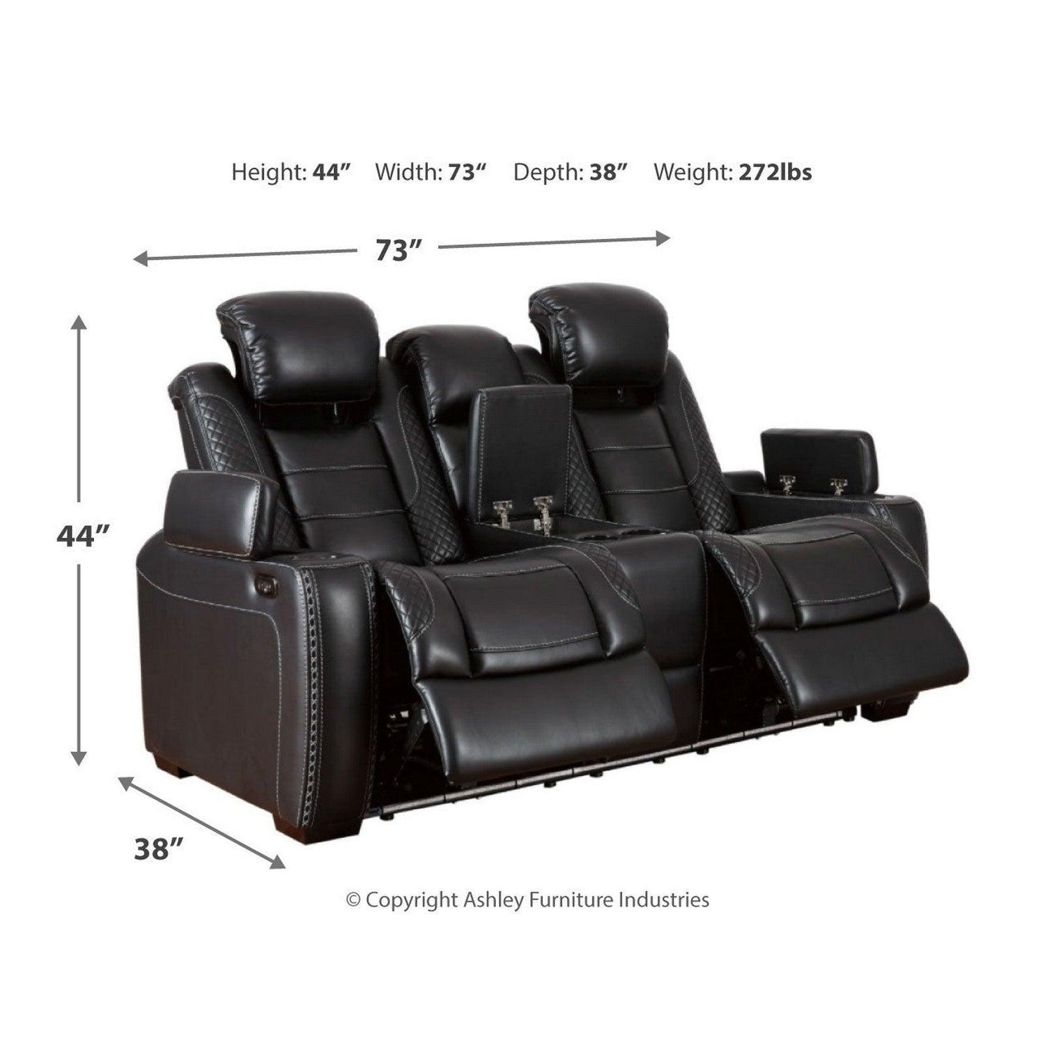 Party Time Power Reclining Loveseat with Console