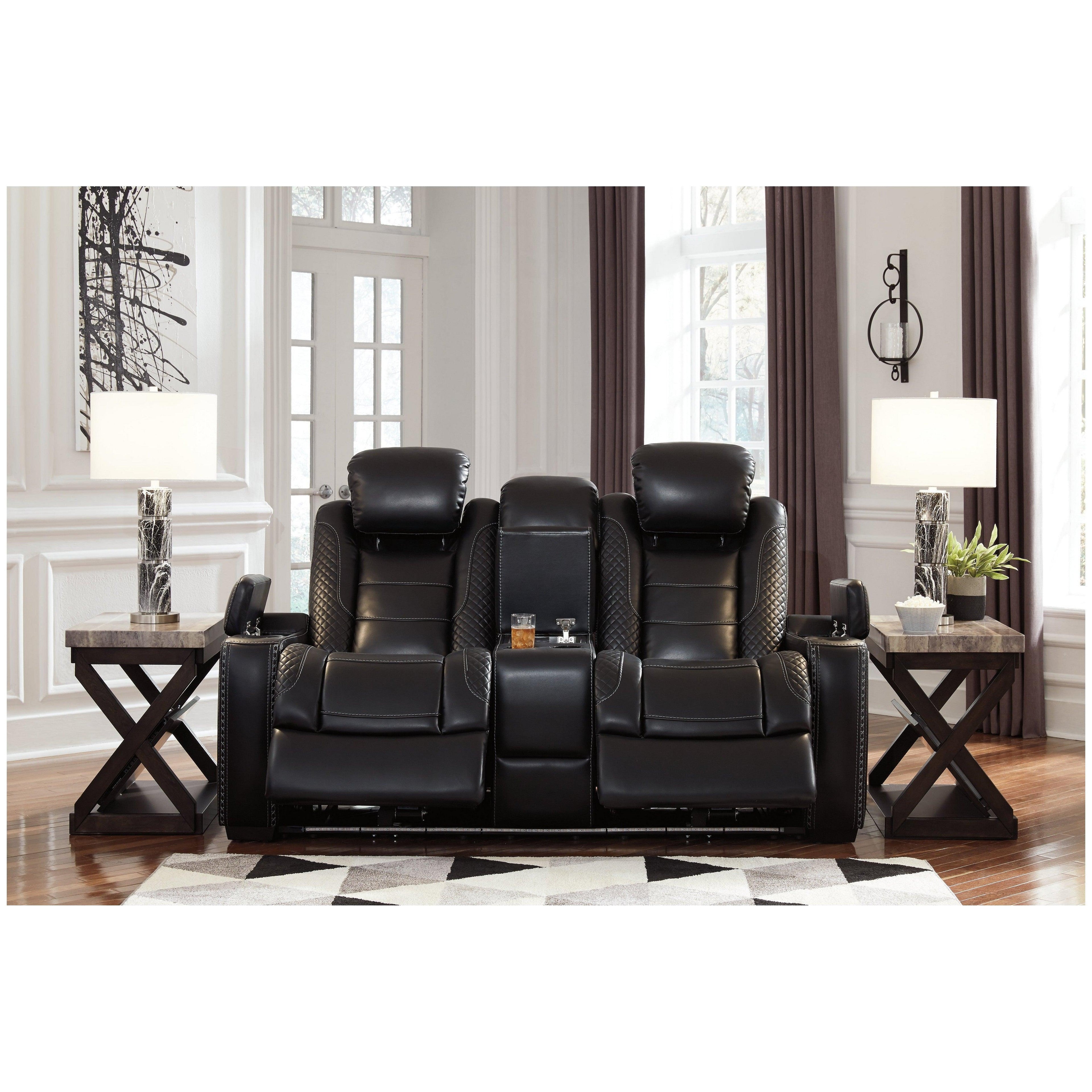 Party Time Power Reclining Loveseat with Console